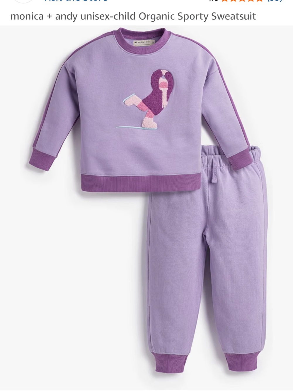 Monica + Andy Girls' Lavender Graphic Pajama Top